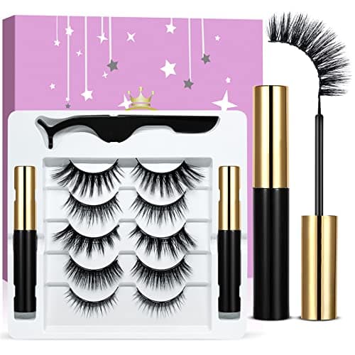 Yfulfill Dual Magnetic Lashes with Eyeliner Kit, Natural Magnetic Eyelashes and Eyeline Kit for Women Reusable, Eyelashes Magnetic Lashes Natural Looking