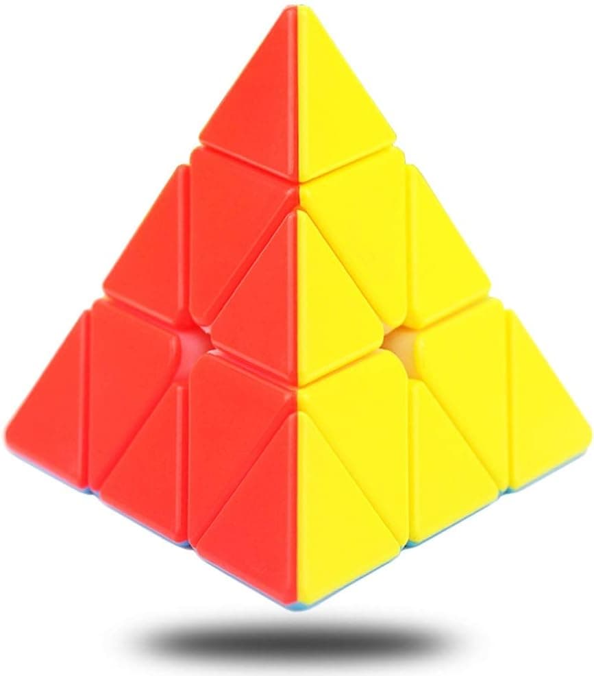 Cfmour Pyramid Cube Stickerless Speed Cube 3x3x3 Pyraminx Cube Triangle Magic Cube Puzzle