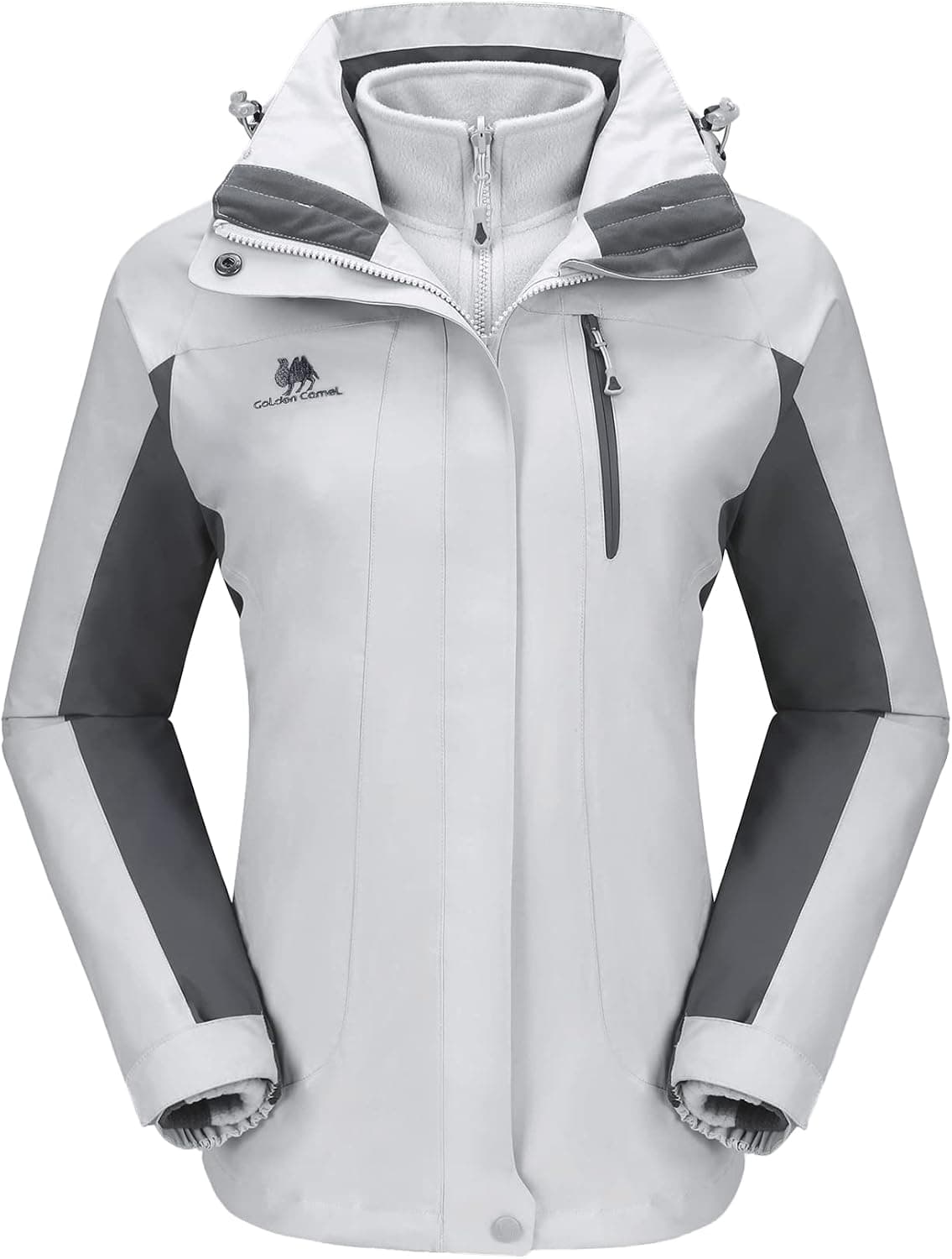 GOLDEN CAMEL Women's Ski Jacket 3 in 1 Waterproof Windproof Winter Jacket Fleece Jacket Raincoat Snowboard Mountain Snow Coat
