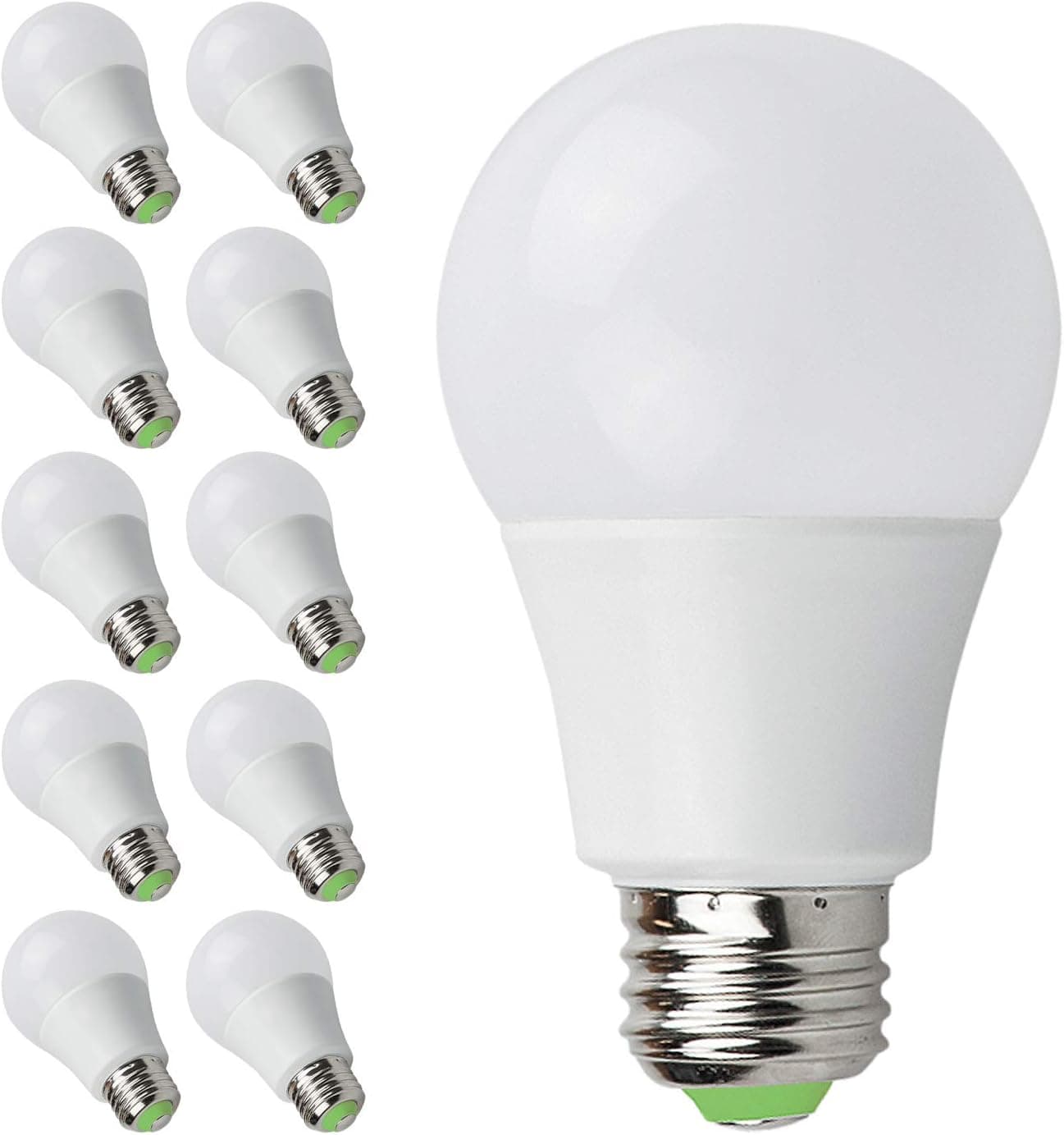 ASD Light Bulbs - A19 Bulb E26 Medium Base - Bright Light 4000K - 450Lm - 5.5W Power Supply = 40W Equivalent - Non-Dimmable - Indoor - LED Lights for Room - UL Listed - 10 Pack
