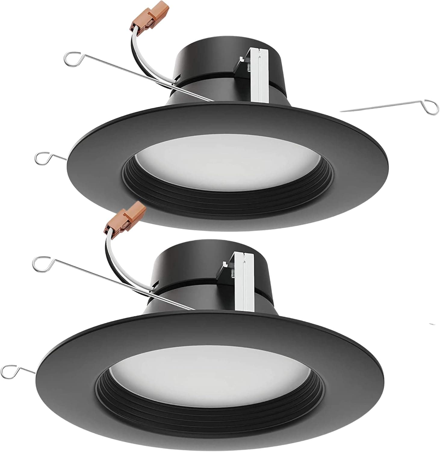 Satco S11835, 9 Watt; Led Downlight Retrofit; 5 Inch - 6 Inch; Cct Selectable; 120 Volts; Dimmable; Black Finish for Home, Office, Contractors, Buildings, Condos, Apartment Properties (2 Pack)