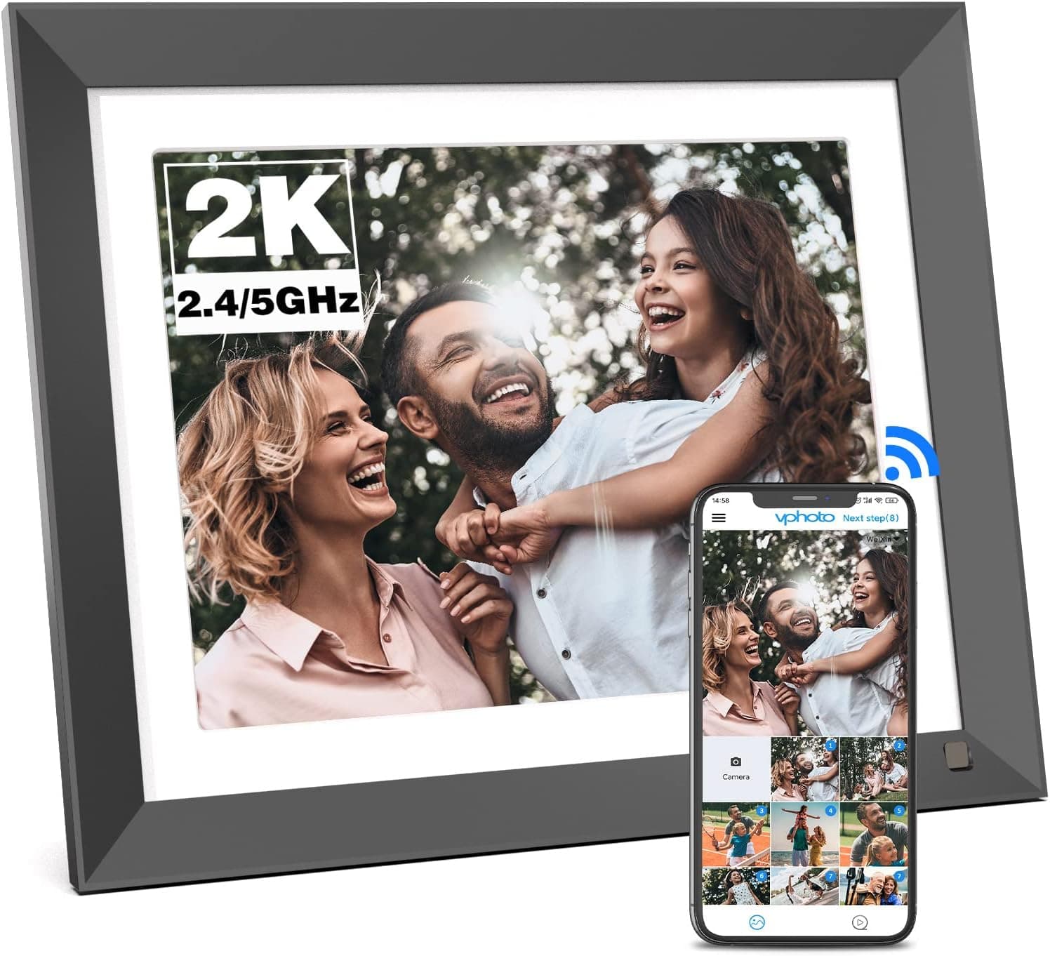 BSIMB 32GB 2K WiFi Digital Photo Frame 11 Inch, 2176x1600 Ultra-Clear IPS Display, Smart Electronic Picture Frame, Easy to Share Photos & Videos via App or Email, Auto-Rotate, Gift for Grandparents