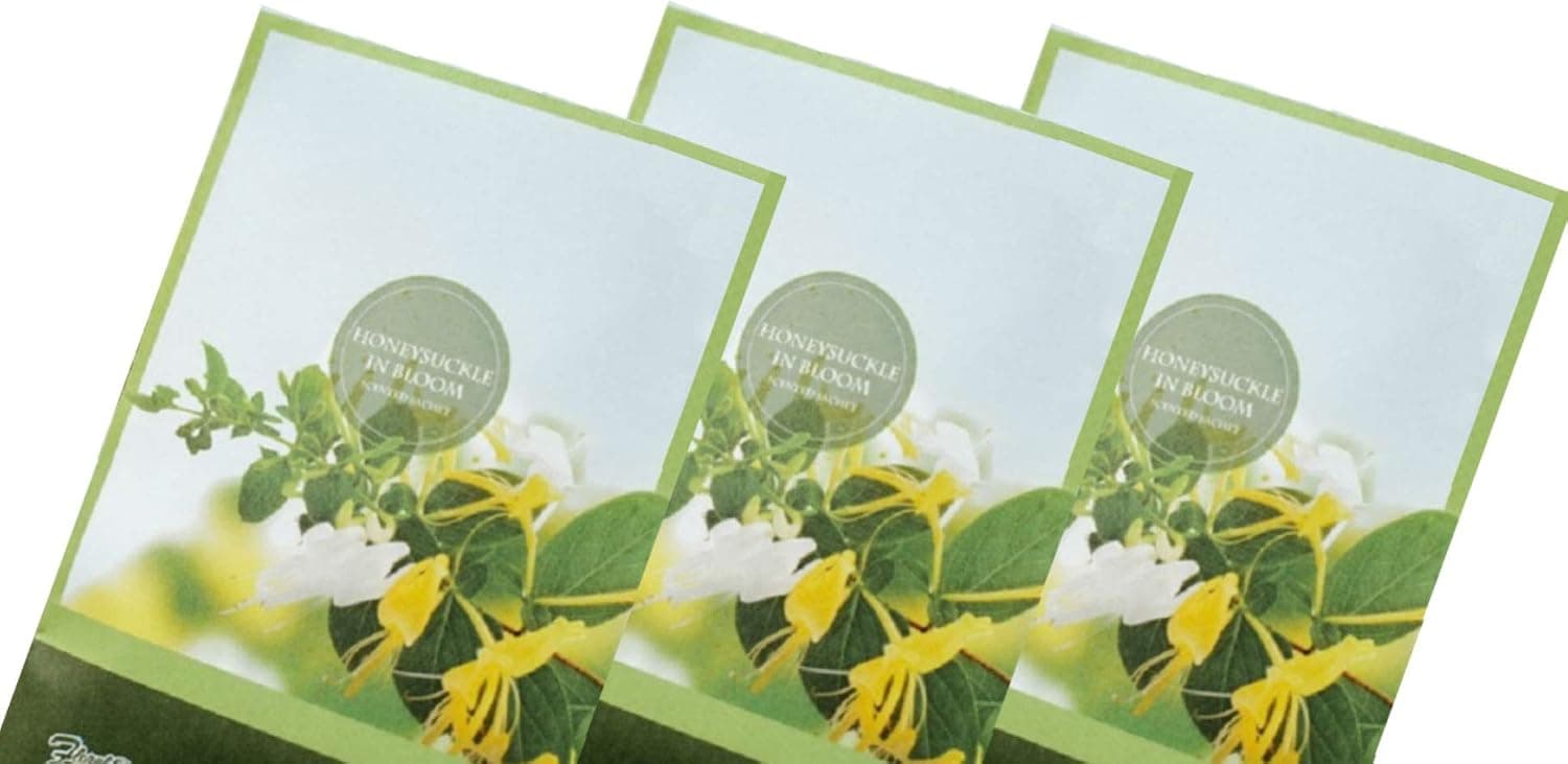 FloralSimplicity Honeysuckle Scented Sachets (Spring and Summer) 3 Pack - Long Lasting, ECO-Friendly Home Fragrance Perfect for Any Space - Air Freshener - Scents for Rooms & More!