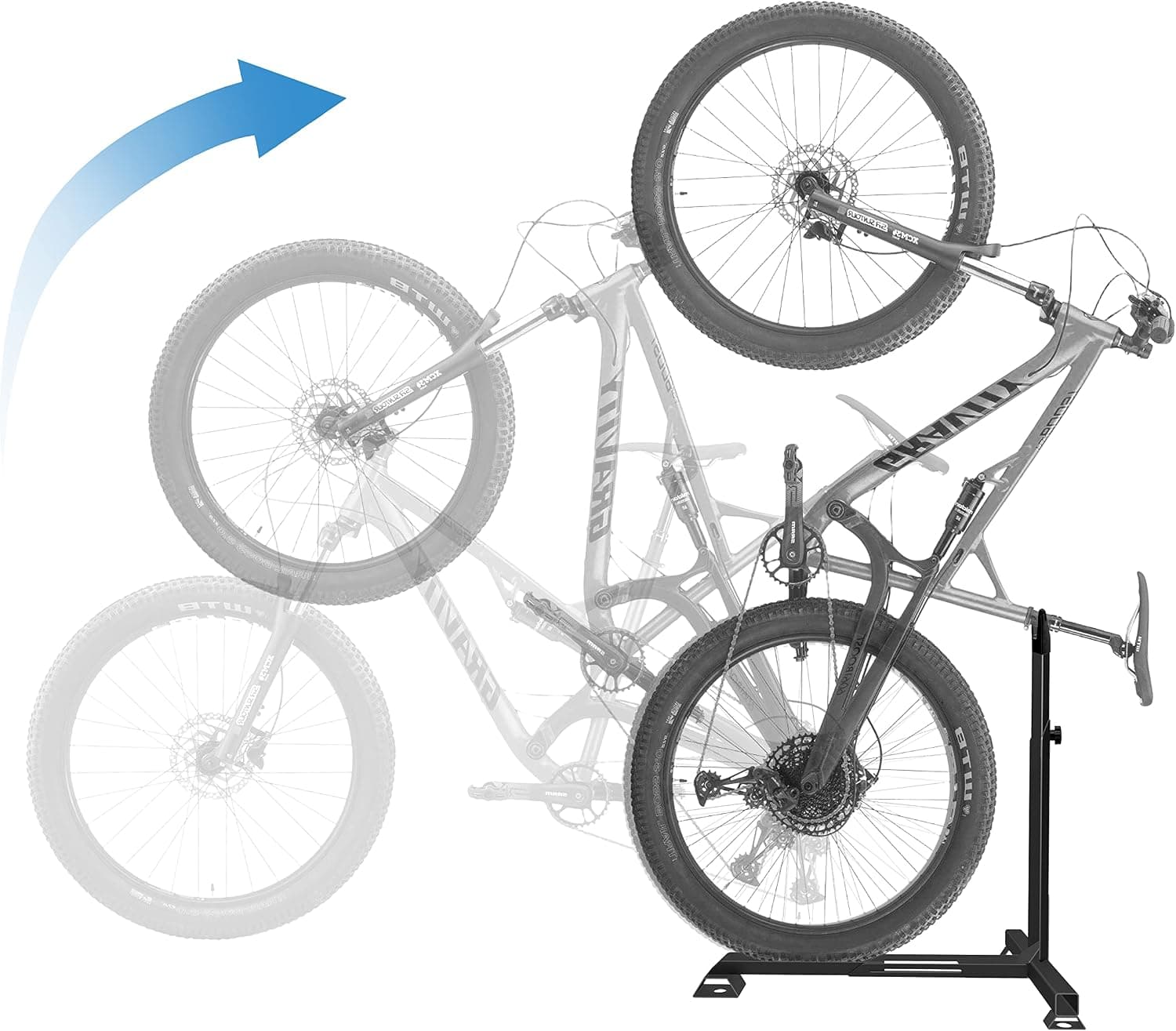 Vertical Bike Stand Floor Bicycle Rack Adjustable Upright Design Space Saving for Living Room Bedroom and Garage No-Damage Wall Apartment Super Stable Parking Racks Indoor Storage Mountain/Kid/Road