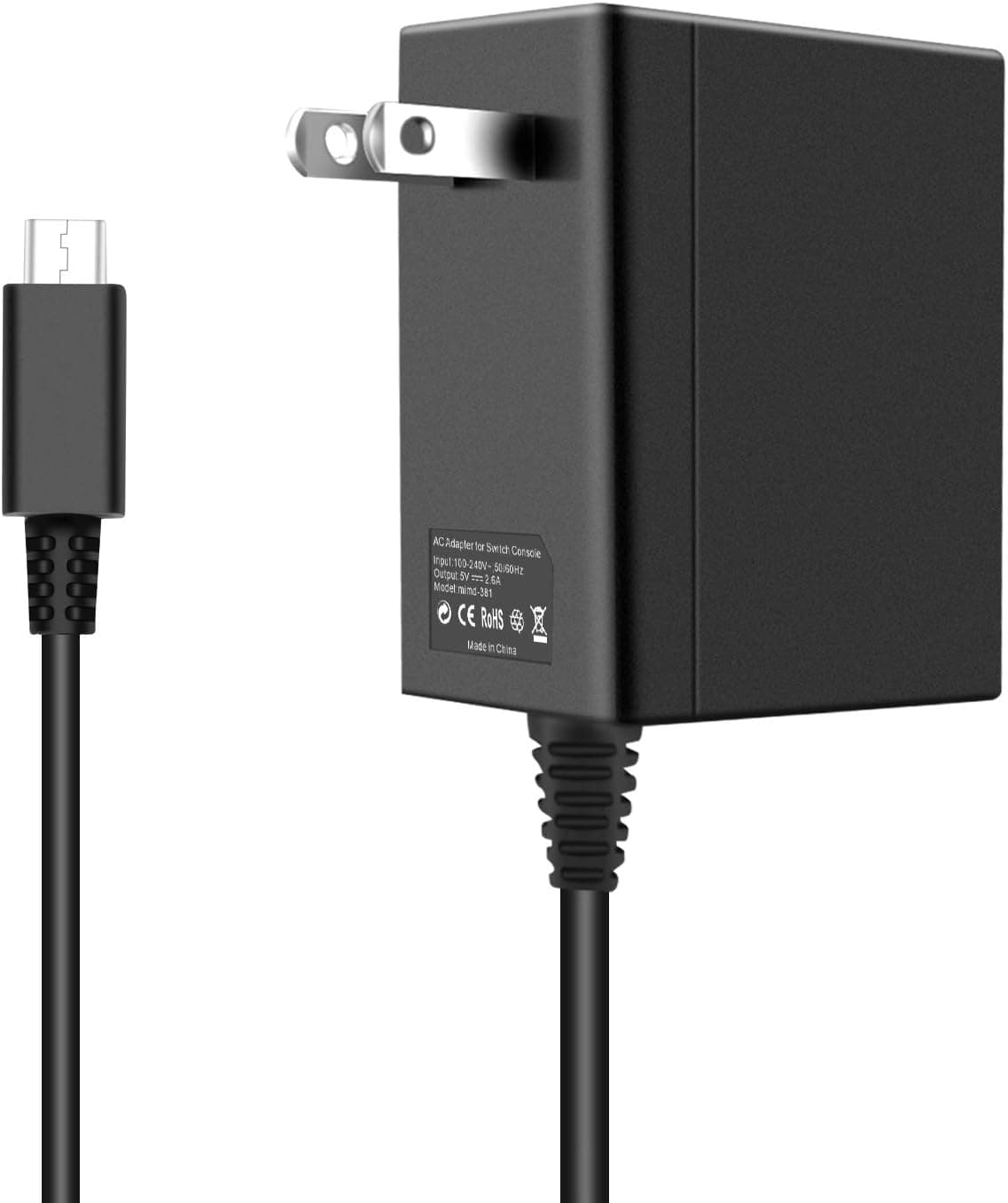 Wall Charger for Nintendo Switch, 5V 2.6A Fast Charging Kit for Switch Lite and Pro Controller (Support TV Mode)