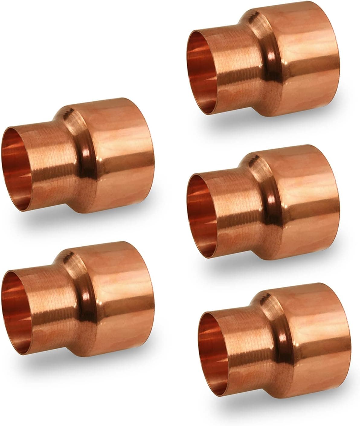 Supply Giant DDSD0121-5 Reducing Copper Coupling Fittings With Sweat Ends And Rolled Tube, 1/2 X 1/4 Inch