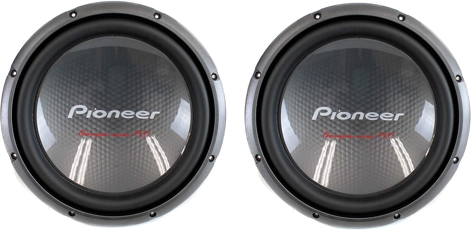 2 X Pioneer TS-300D4 12 Inch 1400 Watts Max Power Dual 4-Ohm Voice Coil Car Audio Stereo Subwoofer Loudspeakers/Free Alphasonik Earbuds