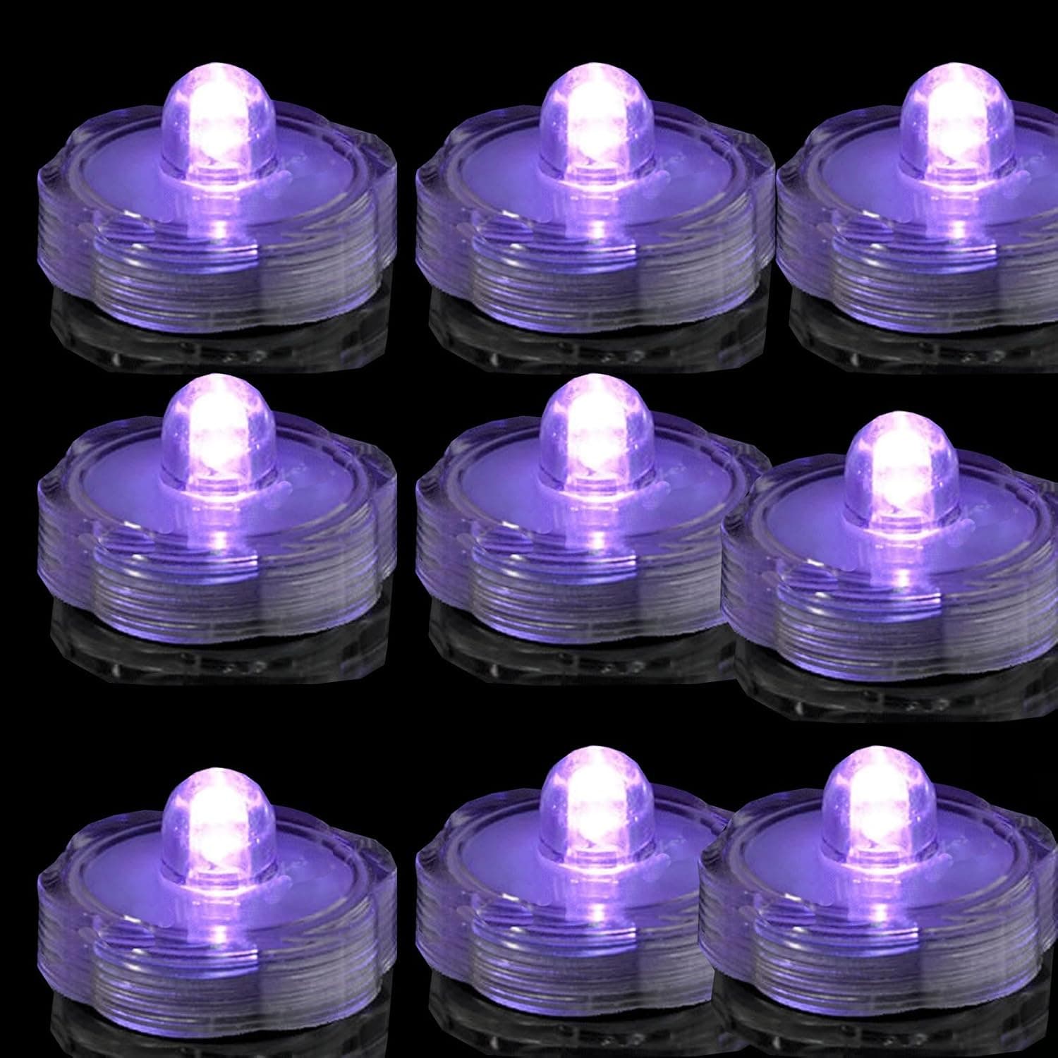JYtrend Set of 24, Purple (TM) Waterproof Underwater Sub Submersible Battery Led Lights ~Tea Light-~Wedding~ Decoration ~ Party (24 Pack, Purple)