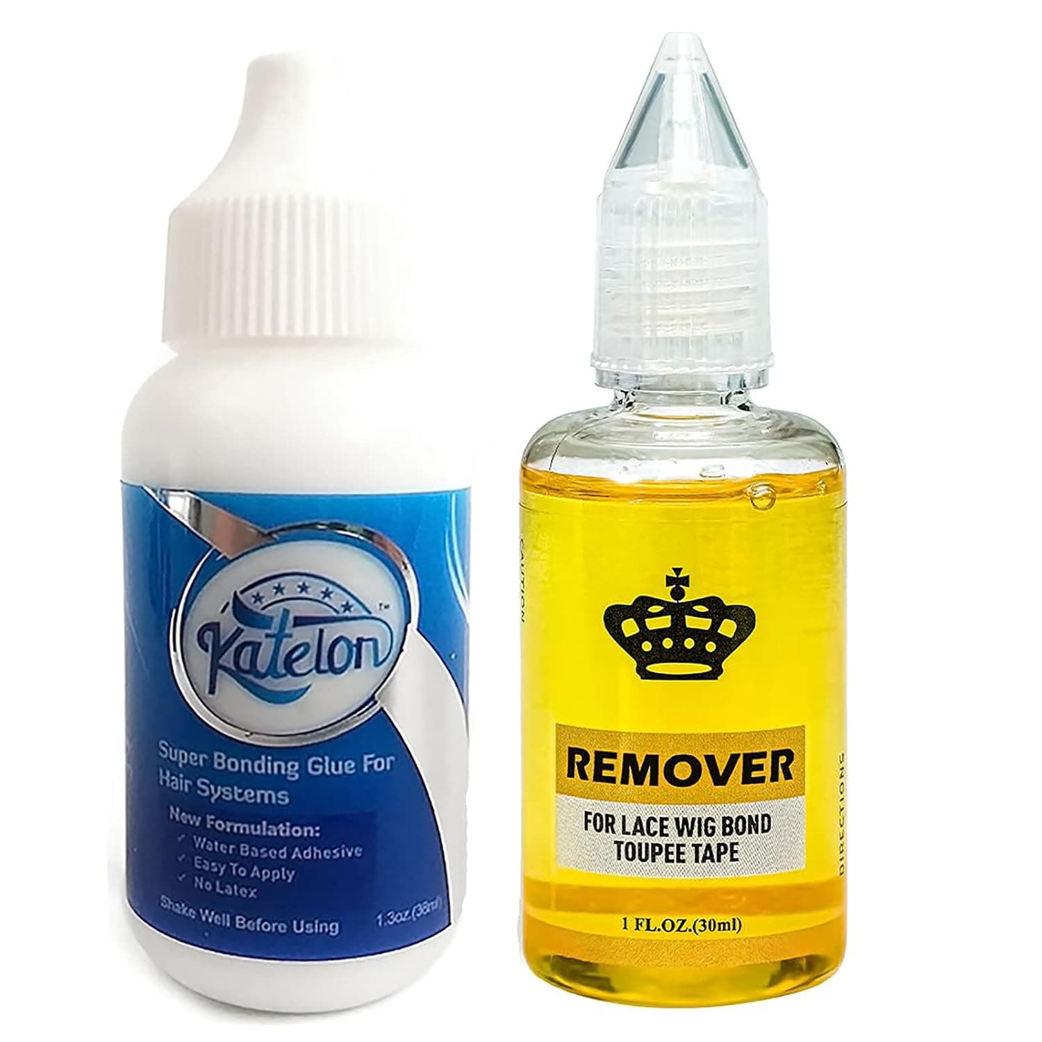Papyon Wig Glue and Remover for Front Lace Wig Waterproof Lace Front Glue Bold Hold Lace Glue for Wigs Hair Glue for Lace Wigs Strong Hold Glue for Wigs Human Hair（Wig Glue and Remover, 2 Bottle）