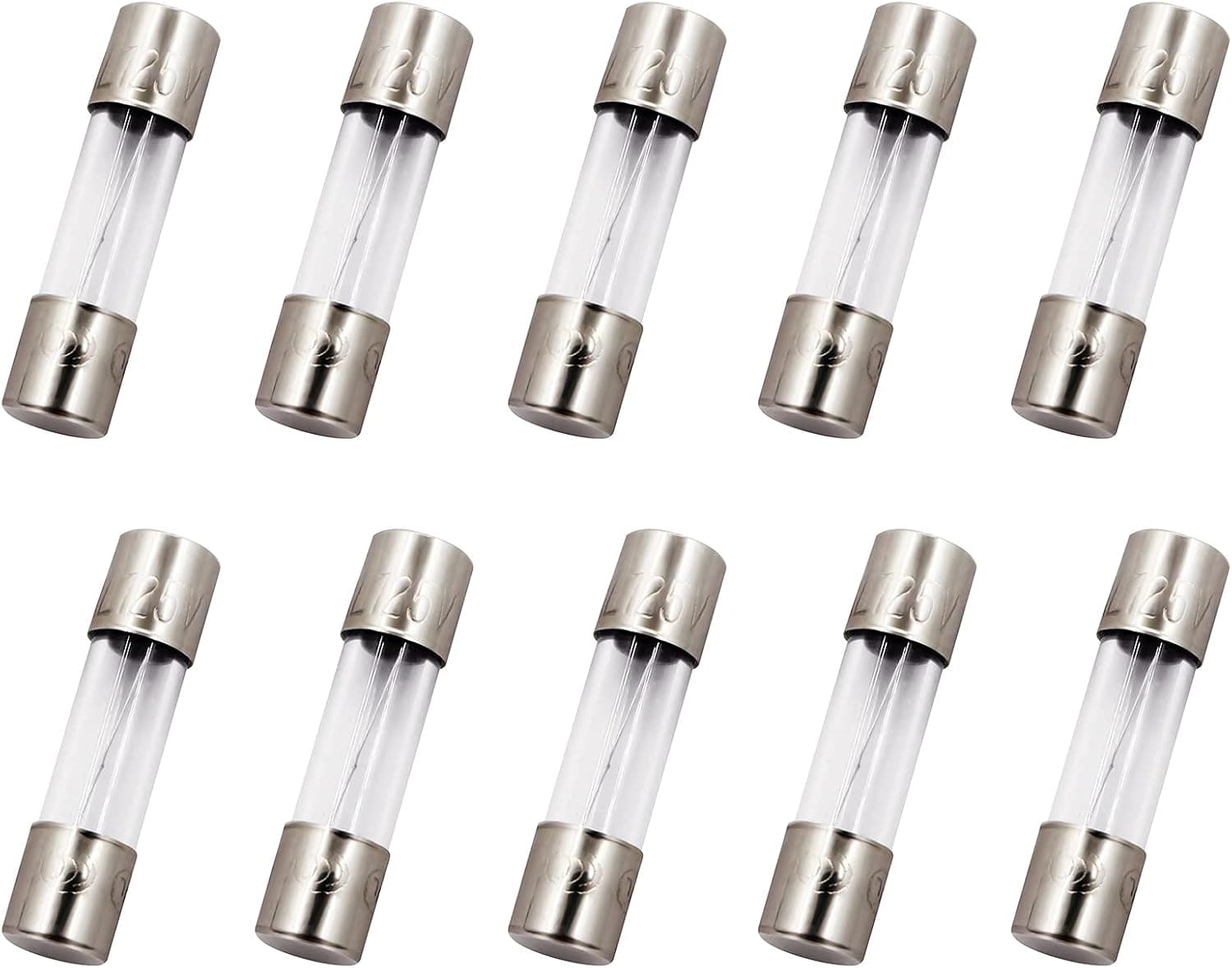 SIXQJZML 10 Pack F4AL Fast-Blow Fuse 4A 4amp 125V Glass Fuses 0.2 x 0.78 inch / 5 x 20 mm (125Volt) (F4A)