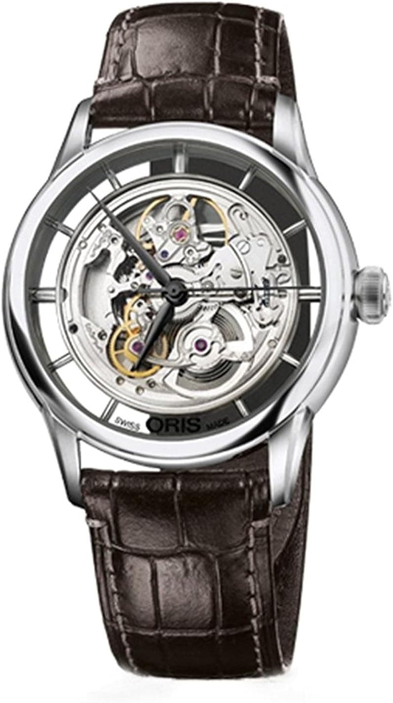 Oris 73476844051LS Watch Artelier Skeleton Mens - Silver Dial Steel Case Automatic Movement - 734 7684 4051 LS