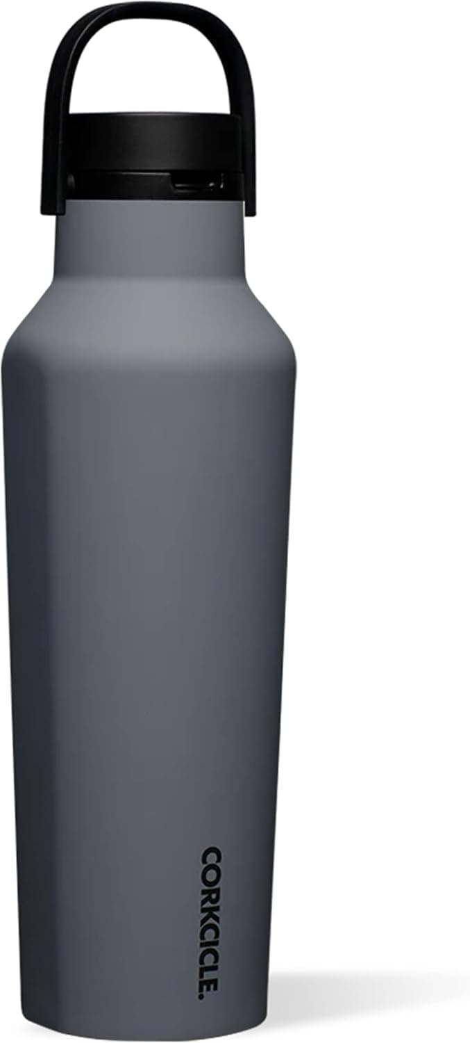 Corkcicle Insulated Canteen Travel Water Bottle, Triple Insulated Stainless Steel, Easy Grip Straw Mouth, Keeps Beverages Cold for 25 Hours or Warm for 12 Hours, 20oz, Hammerhead