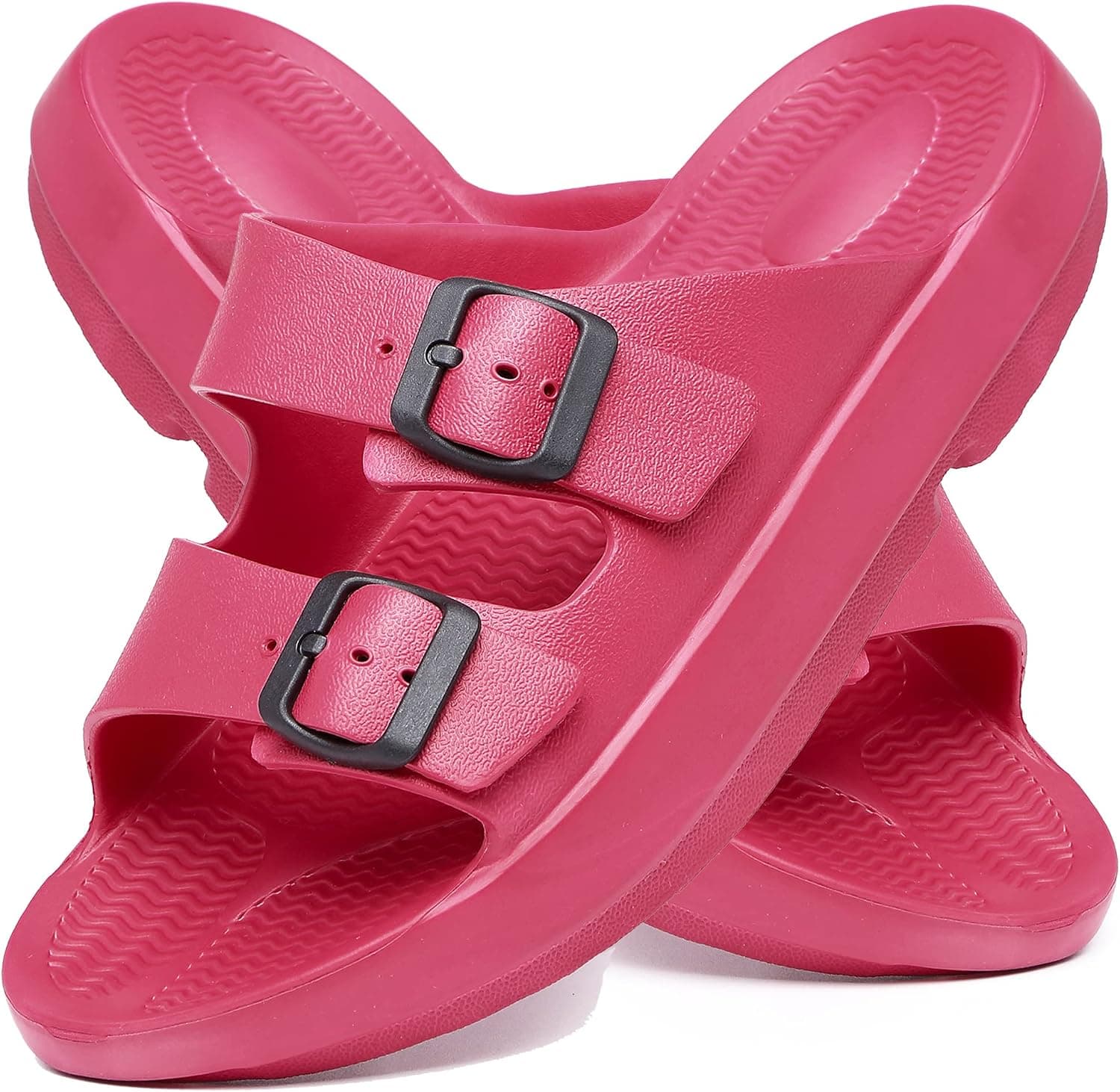 KKP Adjustable Non-Slip Eva Double Buckle Slippers Comfortable Women's and Men's Sandals Beach Shoes