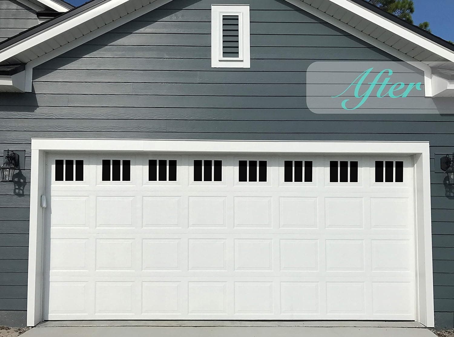Garage Door Windows Magnets | Now 2X Stronger | Decorative Black Window Decals for Two Car Garage | Magnetic Hardware Set | Faux Windows Kit | Easy Installation & Home Upgrade (Modern)