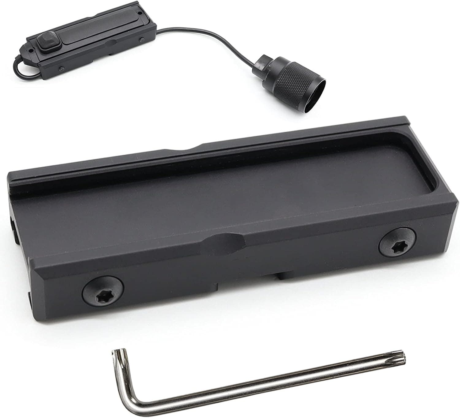 LThyzszb Tactical Light Tape Pressure Switch Mount Plate Aluminum, for 0.82" Width Rifle Flashlight Remote Switch Installation, (Black)
