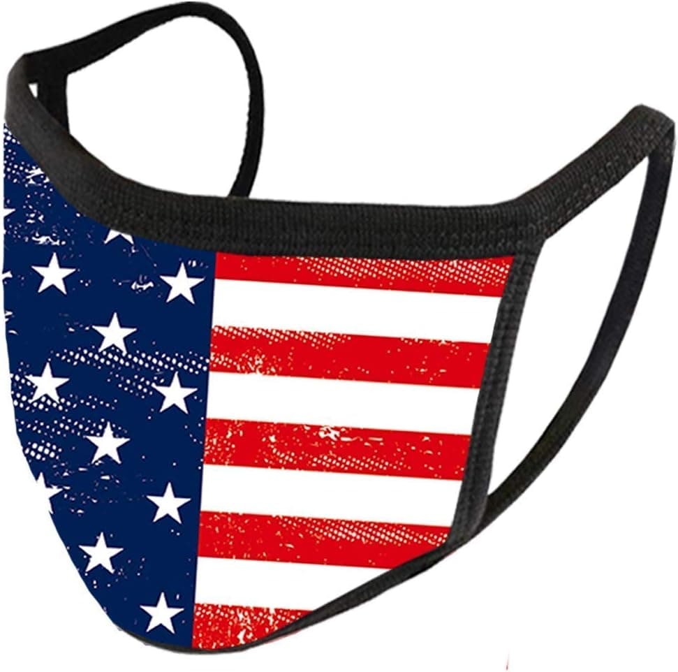 FASHIONOLIC Fashion Cloth Face Mask with American Flag Print