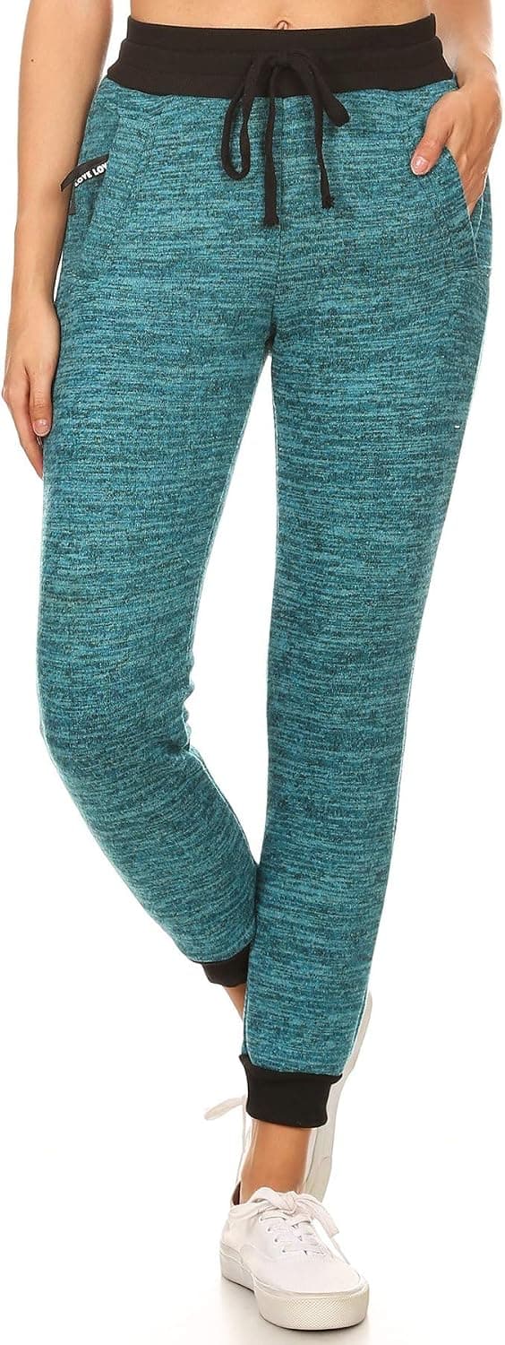 Women's Super Soft Faux Fur-Lined Drawstring Jogger Sweatpants with Pockets