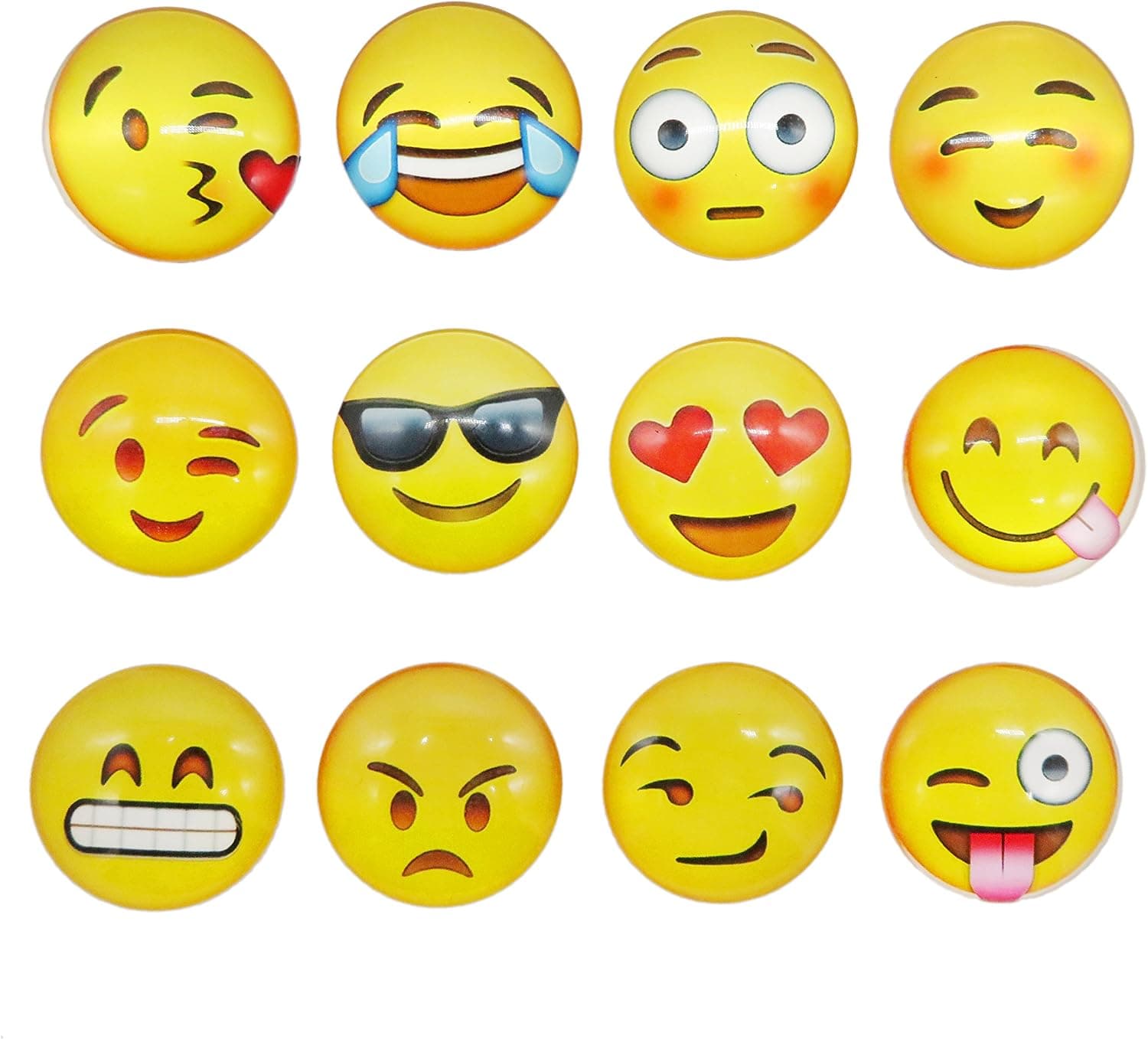 DODOGA Emoji Refrigerator Magnets, Cute Fridge Magnets,Magnets for Refrigerator Mood Magnets Cute Funny Round Magnets (12pcs)