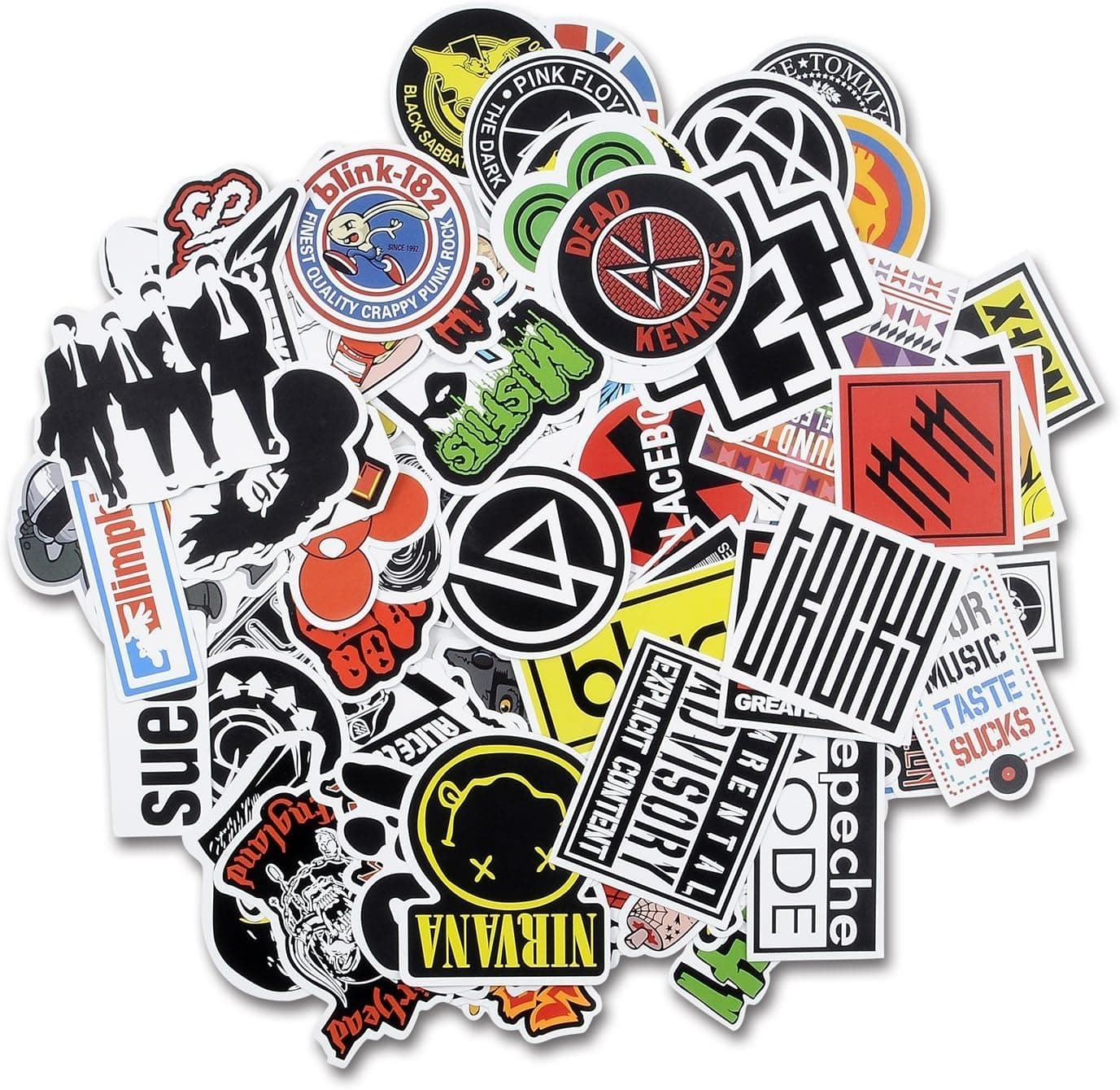 Breezypals Stickers, Laptop Stickers Car Motorcycle Bicycle Luggage Decal Graffiti Patches Skateboard Sticker Pack (Band Stickers 100Pcs)