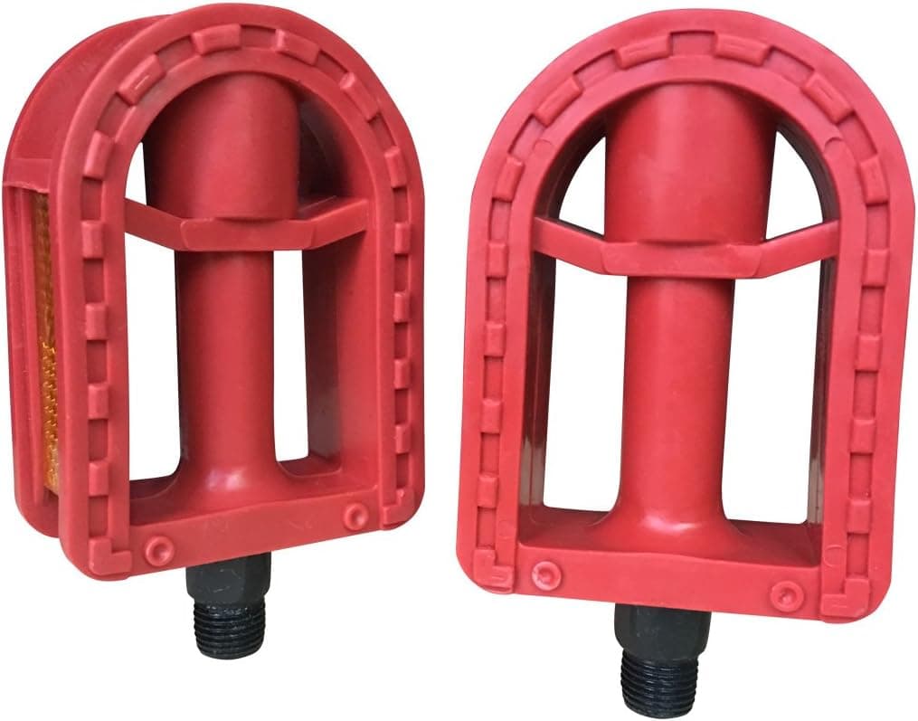 N3od3er Kid's Bike Pedal 1/2-Inch Bike Pedals Kids Spindle Pedals Resin 12'' 14 (Red)