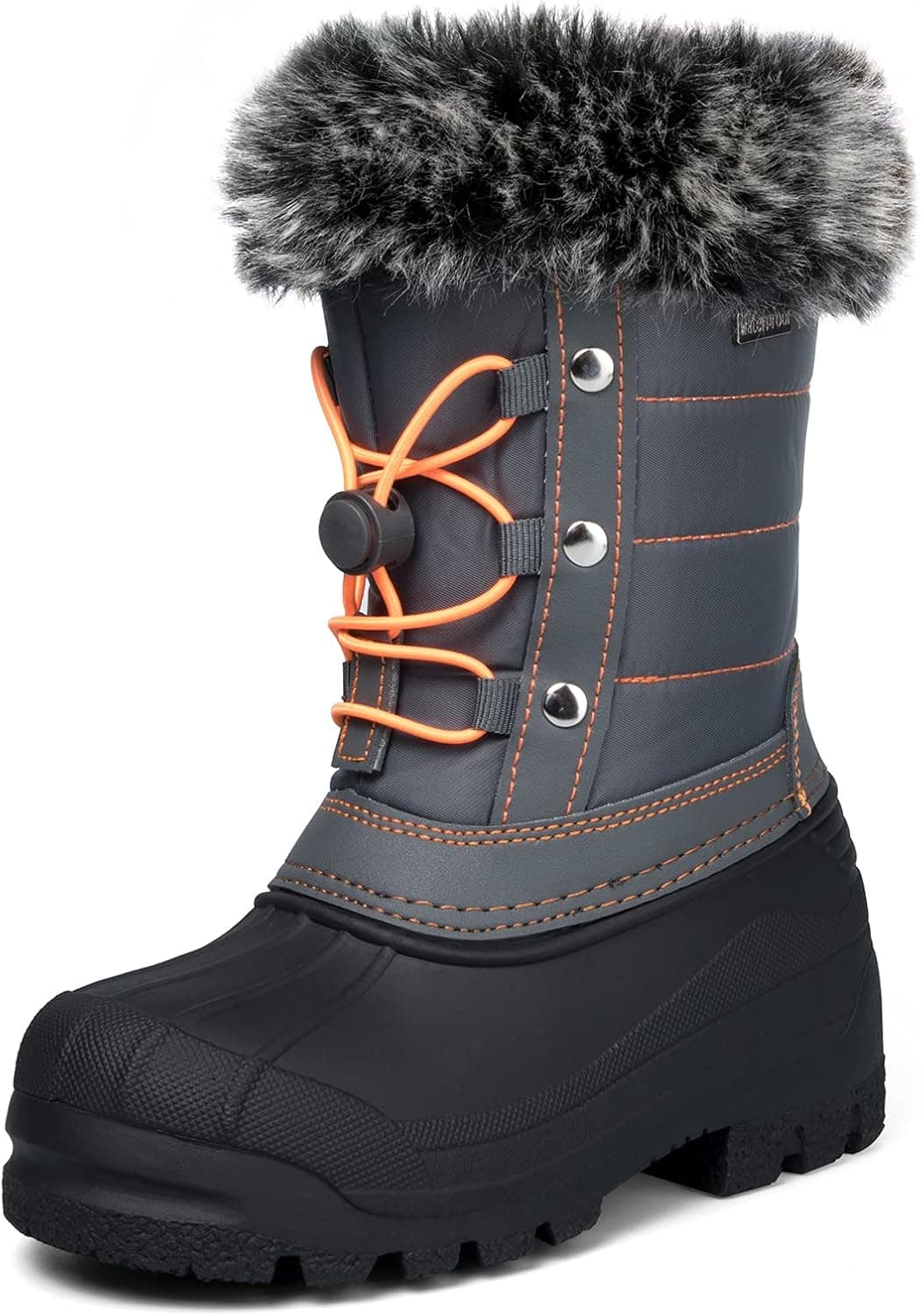K KomForme Boys & Girls Snow Boots Insulated Fur Lined Warm Anti-Slip Waterproof Winter Boot (Toddler/Little Kid/Big Kid)