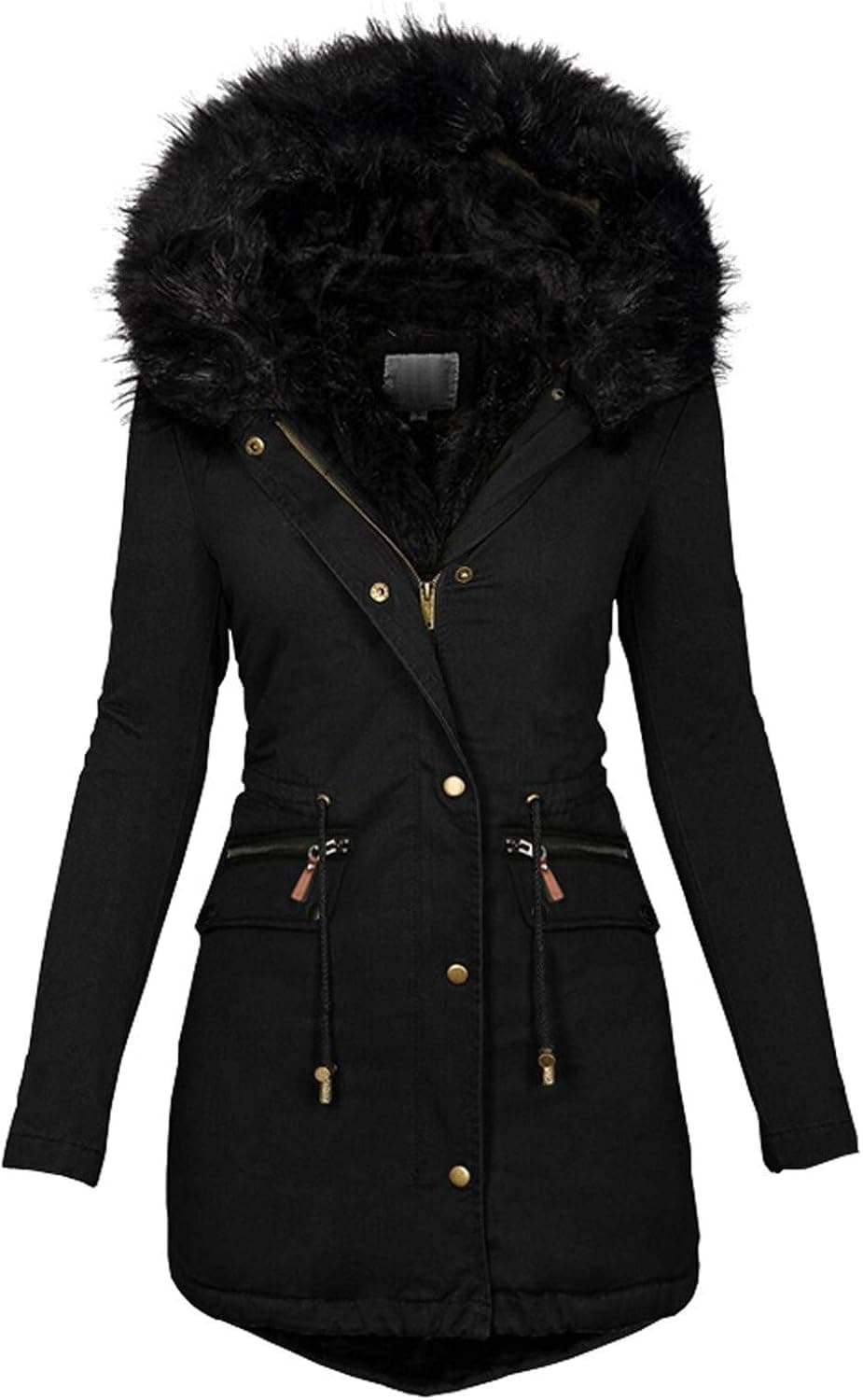 Aboser Winter Puffer Coats for Women Plus Size Thick Jackets Padded Warm Outerwear Fashion Lined Hooded Zipper Parkas Jacket