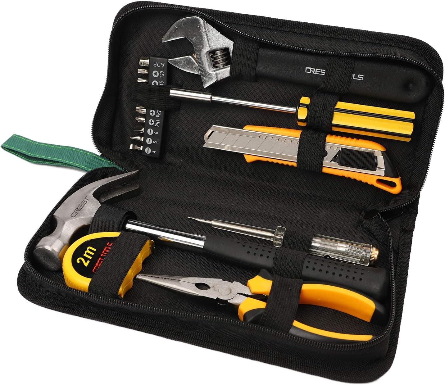 Amenvtool 18 Pcs Tool Set-Household tool with Easy Carrying Pouch - Durable Manual Multifunctional Tool Kit