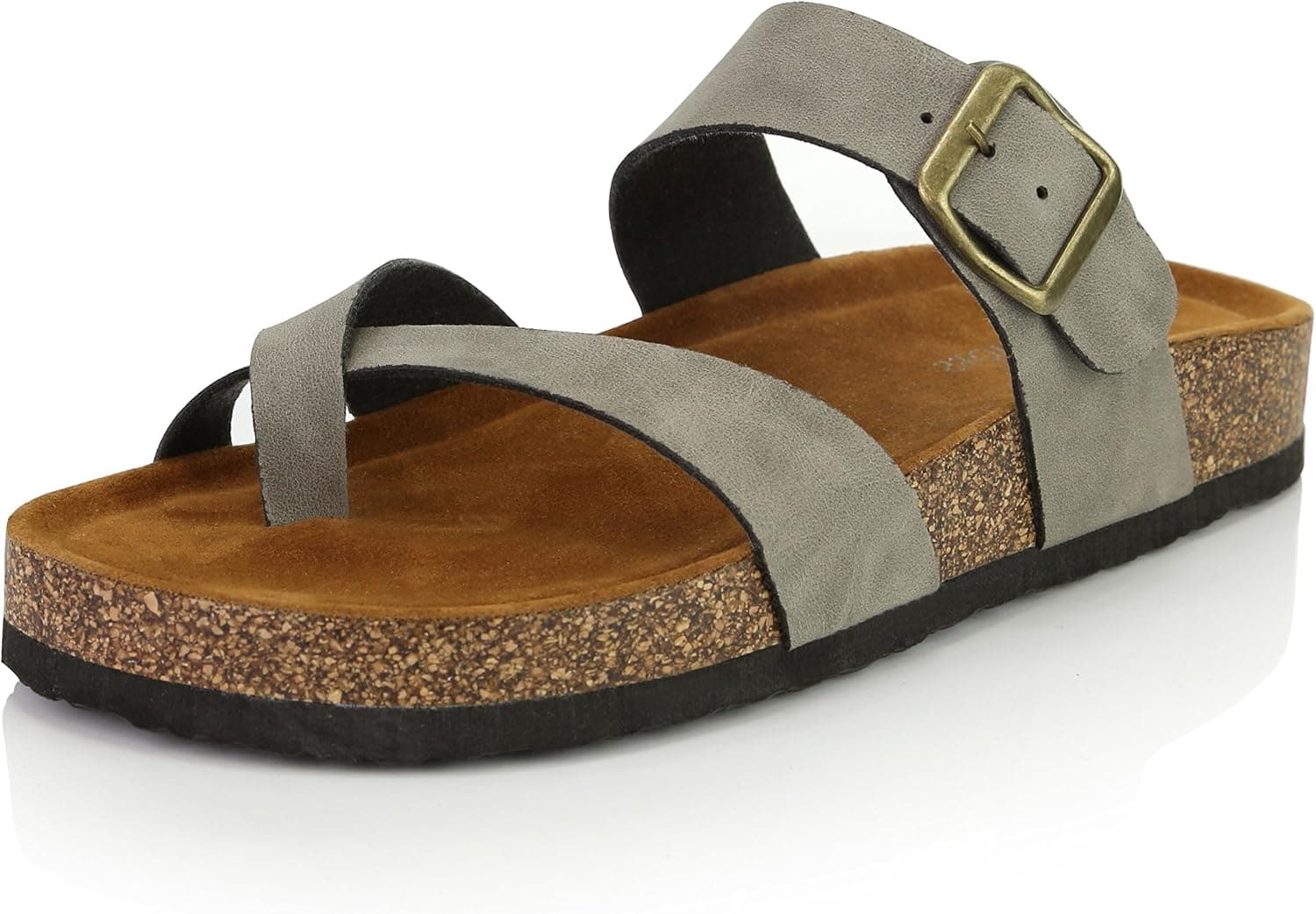 DailyShoes Women's Fashion Flat Thong Strap Buckle Sandal Shoes
