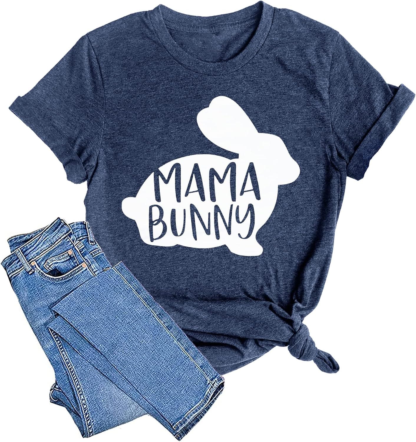 Women Happy Easter T Shirt Bunny Rabbit Graphic T-Shirt Funny Letter Printed Shirts Short Sleeve Tops
