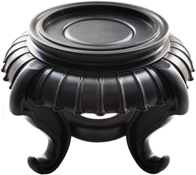 Artliving Plastic Oriental Carved Vase Pedestal Stands for Display Black.