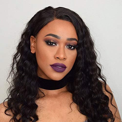 Eayon Hair Brazilian Loose Curly Full Lace Wig Remy Human Hair Wigs for African American Women With Baby Hair 130% Density 18inches