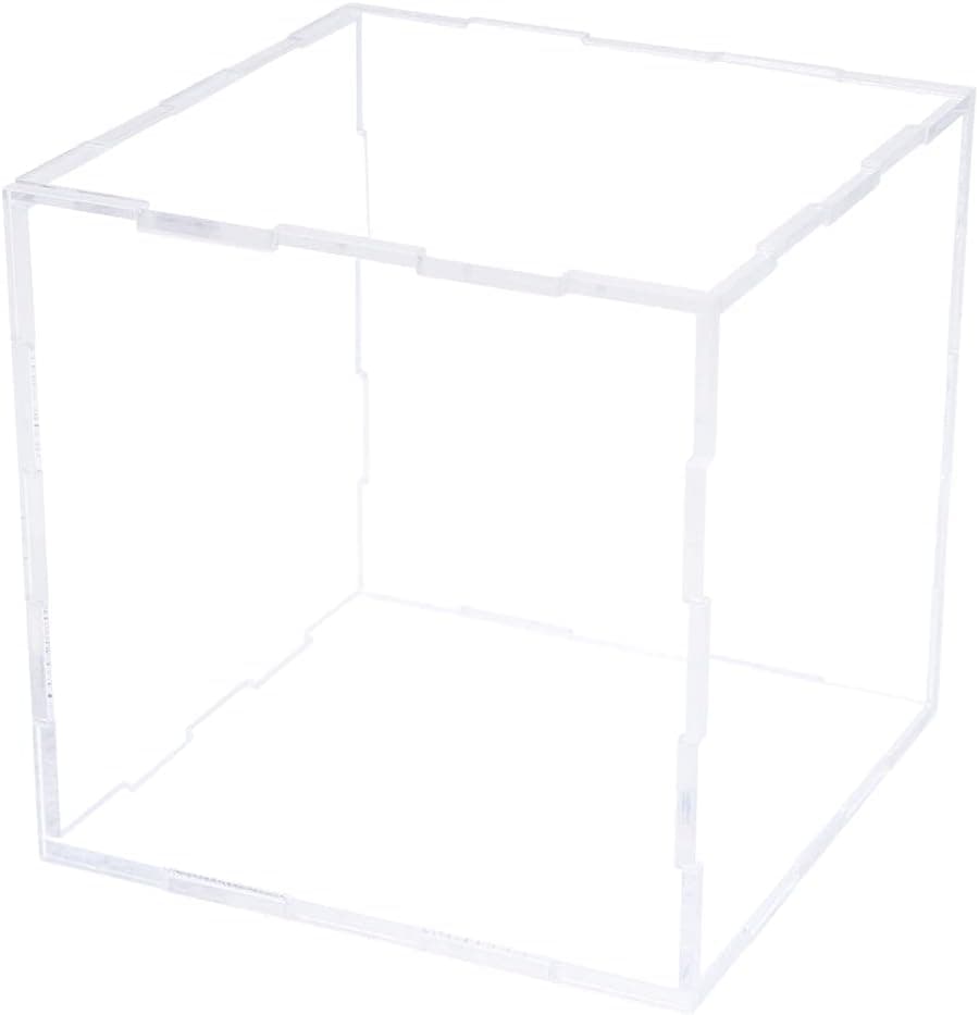 Atropos Clear Acrylic Display Case,Simple Self-Assembly Clear Acrylic Display Box,Dustproof Protection Showcase for Action Figures Toys Soccer Collectibles, Toys（3.93*3.93*3.93 In）