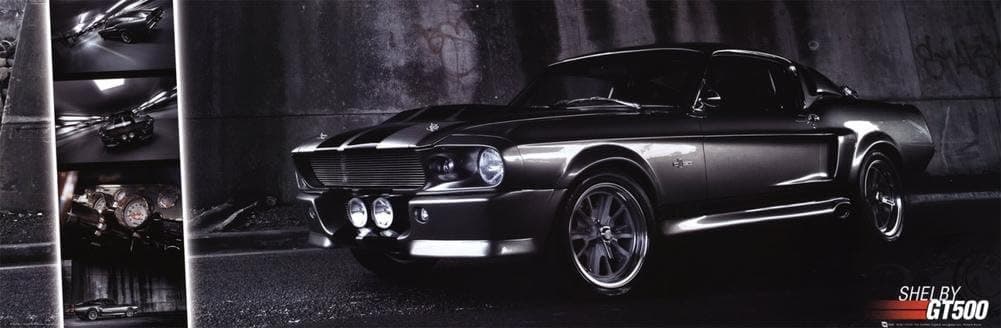 Ford Shelby Mustang (Easton Chang GT500) Art Poster Print - 12x36 Poster Print, 36x12