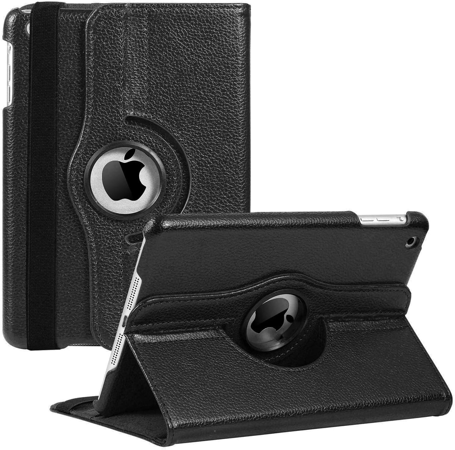 iPad Mini 1/2/3 Case - 360 Degree Rotating Stand Smart Cover Case with Auto Sleep/Wake Feature for Apple iPad Mini 1 / iPad Mini 2 / iPad Mini 3 … (Black 04)