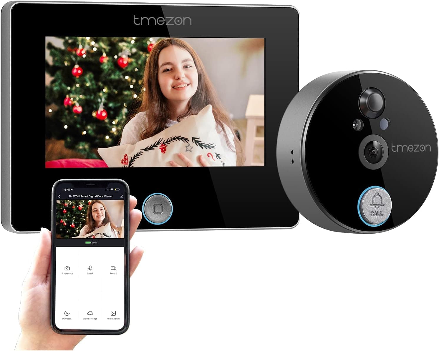 TMEZON Peephole Camera WiFi Door Peephole Viewer Video Doorbell Camera with Monitor 4.3 Inch LCD Screen Motion Detection