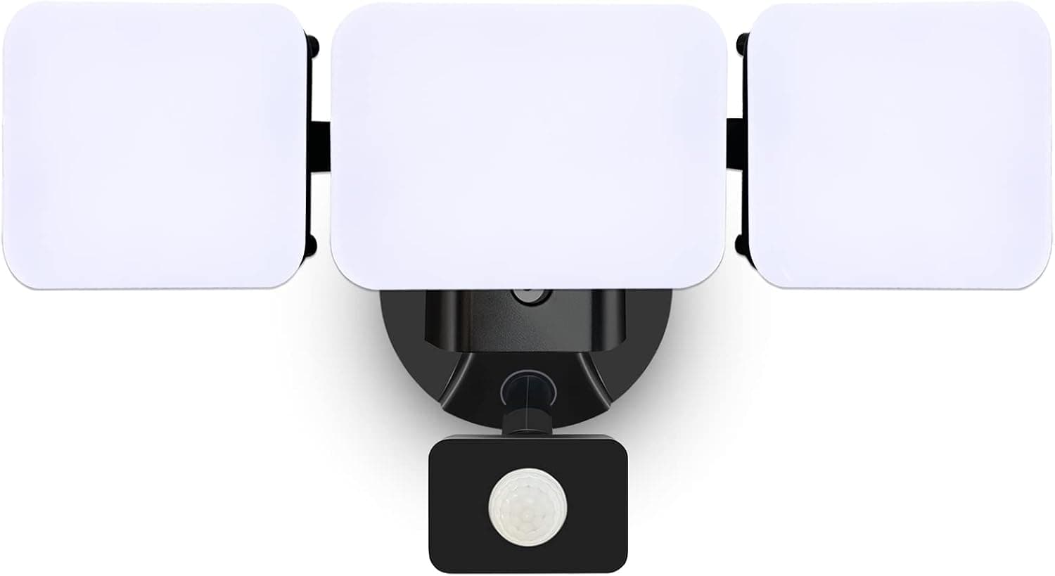 Motion Activated Security Light, Outdoor Floodlight Dusk to Dawn & Motion Sensor Adjustable, Daylight Frosted Lens, ETL Listed 45W Wired Wall Light for Entryway/Backyard/Garden, EMANER (1-Pack, Black)