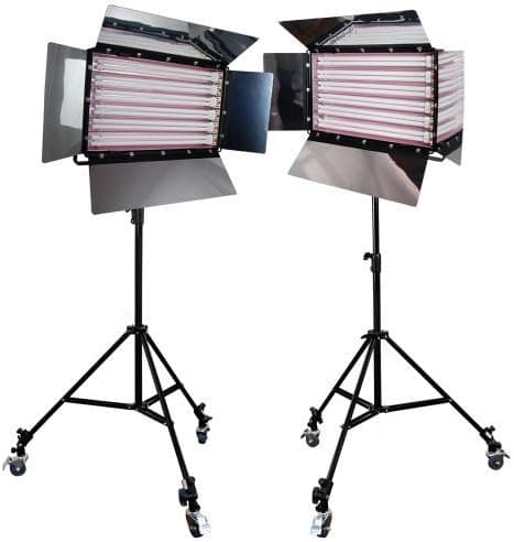 LimoStudio Photography Photo Video Studio 3300W Digital Light Fluorescent 6-Bank Barndoor Light Panel Kit with 6pcs Caster Wheels, AGG1215
