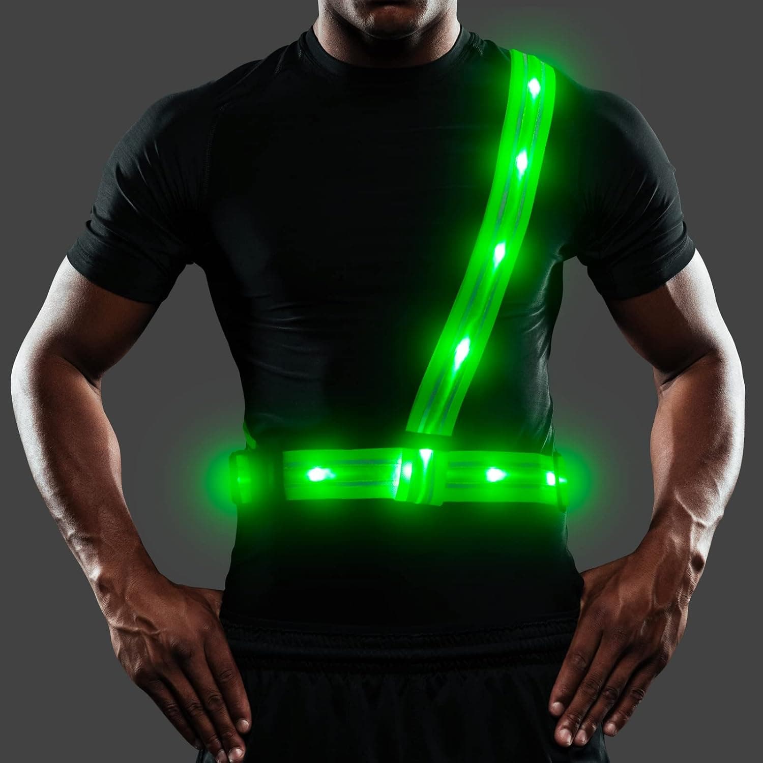 Visinite Light Up Running Vest, Safety LED Vest,High Visibility Reflective Running Gear-Running Light Vest for Runners/Women for Dark Night Running Cycling Walking Jogging