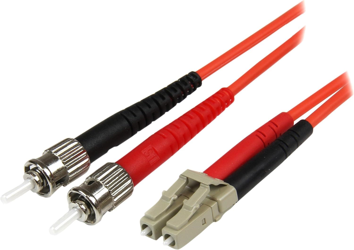 StarTech.com Fiber Optic Cable - Multimode Duplex 50/125 - LSZH - LC/ST - OM2 - LC to ST Fiber Patch Cable, Orange, 10m/30ft (50FIBLCST10)