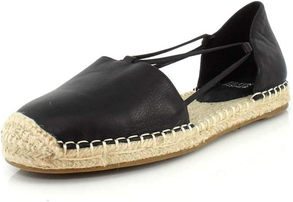 Eileen Fisher Womens Lee Washed Leather Espadrille Flat