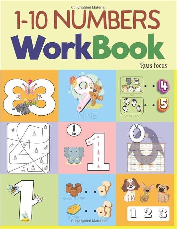1-10 Numbers Workbook: for Preschoolers and Kids Ages 2-5, number tracing book and puzzle for Kids and Fun Together (Activity Books for Kids, Jumbo Workbook)