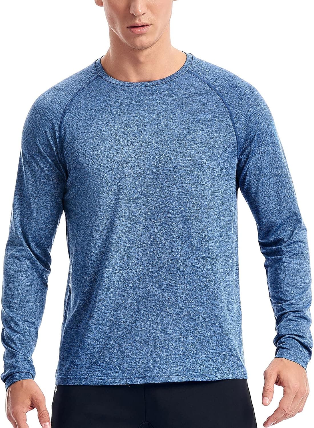 Zengjo Mens Long Sleeve Workout Shirts Moisture Wicking Running Athletic Sport Performance T-Shirt Lightweight SPF Sun Shirt