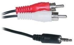 3.5 MM Stereo Male to Two RCA Male Cable 6 ft - 22 AWG