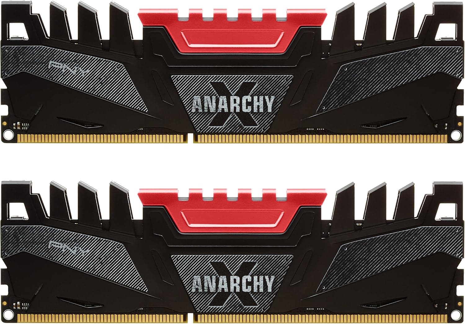 PNY Anarchy X 16GB Kit (2x8GB) DDR3 2400MHz (PC3-19200) CL11 Desktop Memory (RED) - MD16GK2D3240011AXR