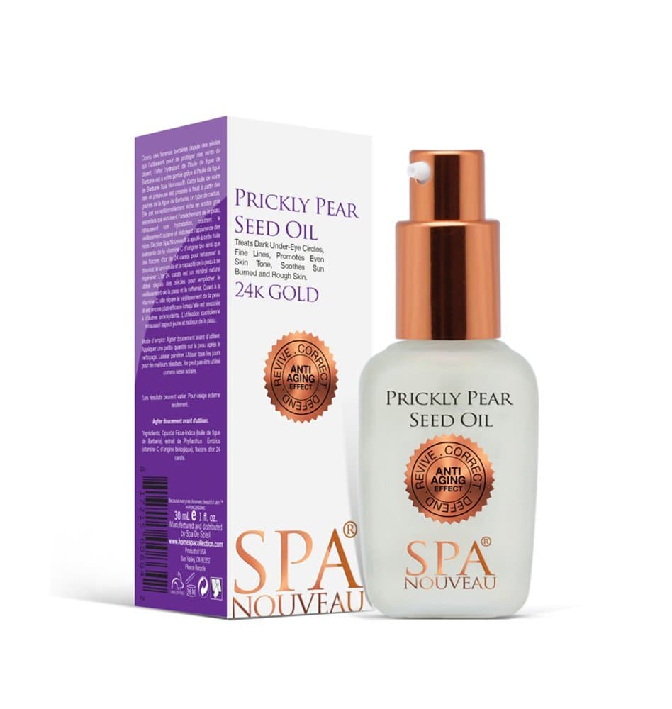 Spa Nouveau Prickly Pear Seed Oil, 24k Gold, 1 oz
