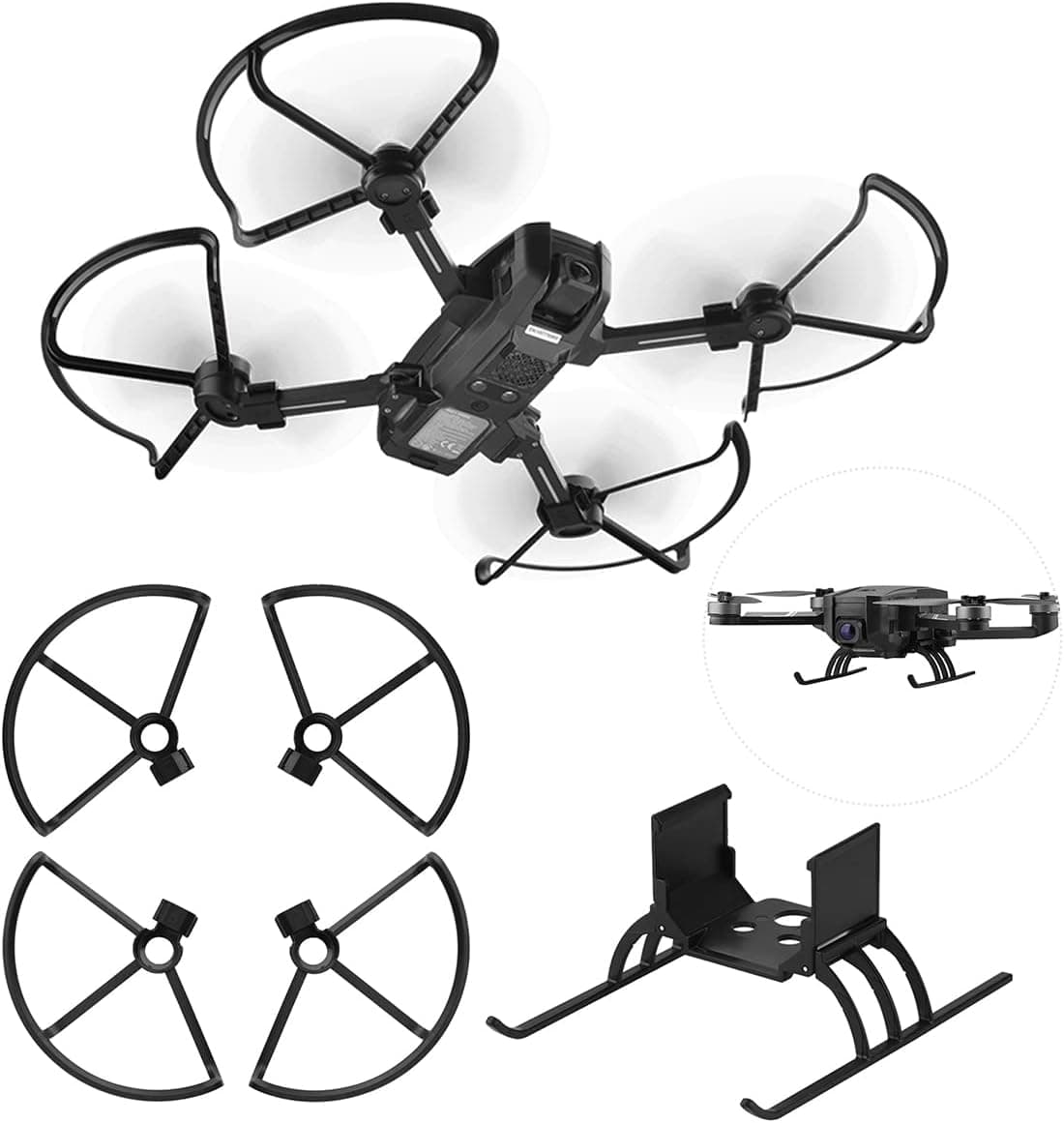 iEago RC HS720 / HS720E Propeller Guard Quick Release Removable Propellers Blade Protector + Foldable Landing Gear Extended Leg for Holy Stone HS720 / HS720E Drone Accessories