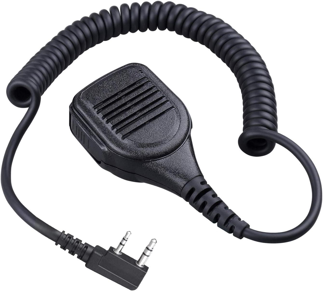 COMMIXC Handheld Shoulder Mic, Waterproof IP55 Speaker Mic with External 3.5mm Earpiece Jack, Compatible with 2.5mm/3.5mm 2-Pin Kenwood Baofeng Two-Way Radios