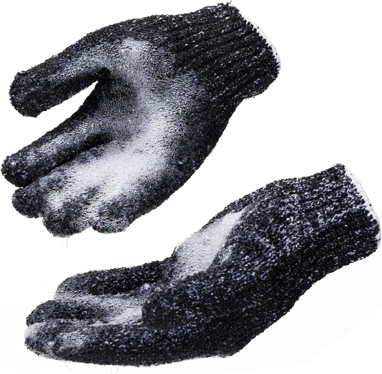 enenfeifei 4 Pairs Exfoliating Gloves Body Scrubber,Black Scrub Wash Mitt for Bath or Shower,Deep Cleaning Acne and Dead Skin Removal.