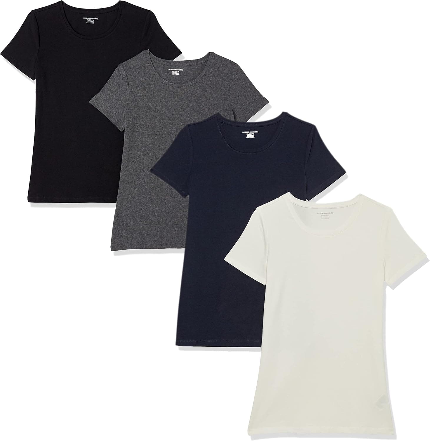Amazon Essentials Women's Classic-Fit Short-Sleeve Crewneck T-Shirt, Multipacks