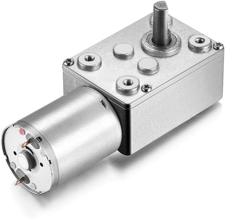 uxcell DC 24V 1RPM Worm Gear Motor 6mm Shaft High Torque Turbine Reducer